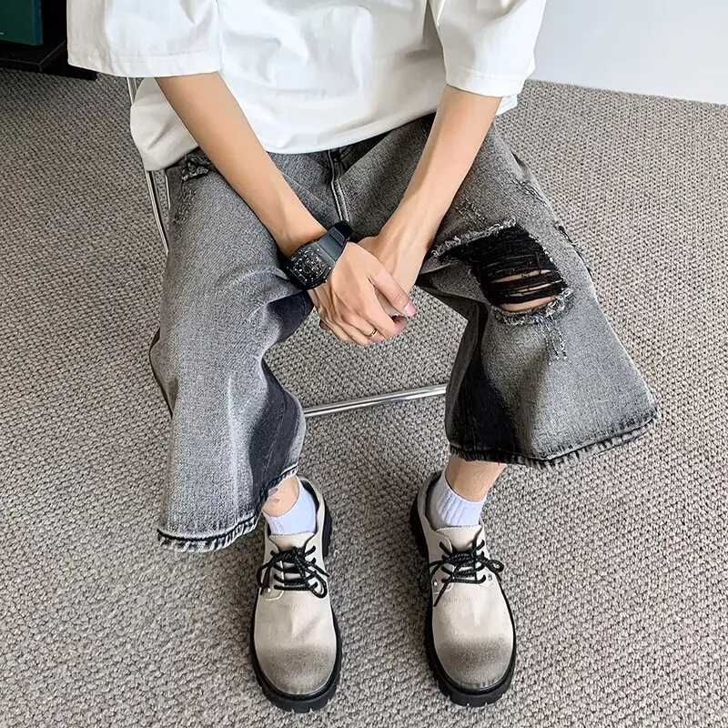 RASHOMONG Denim Shorts Unisex Gray-6
