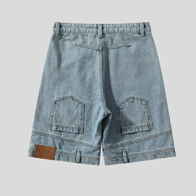 RASHOMONG Denim Shorts Unisex Blue-1