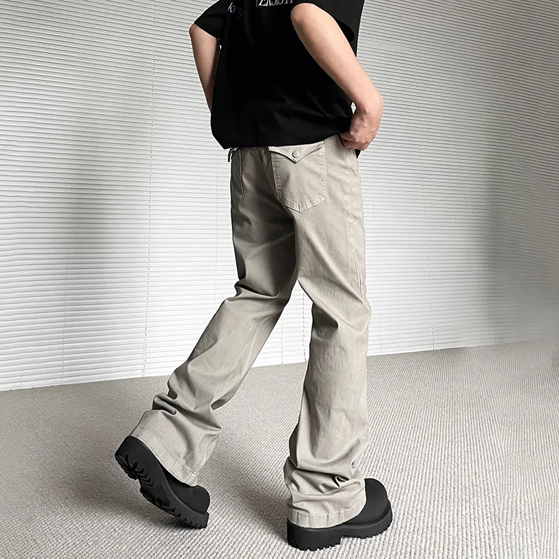 RASHOMONG Casual Pants Unisex Gray-4