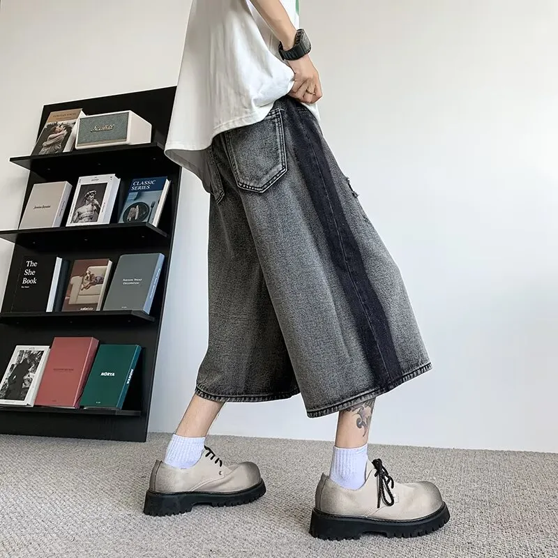 RASHOMONG Denim Shorts Unisex Gray-3