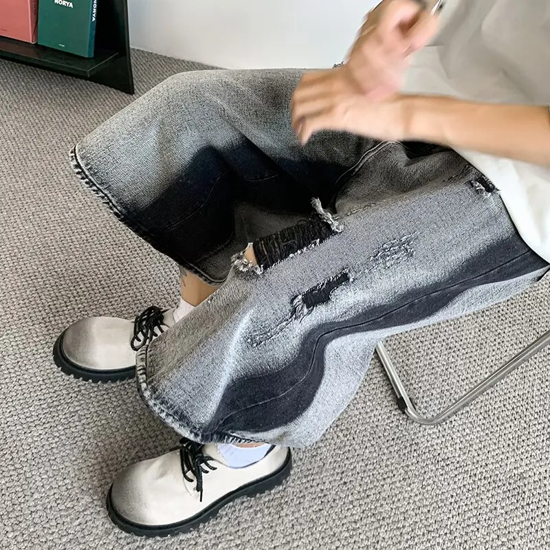 RASHOMONG Denim Shorts Unisex Gray-5
