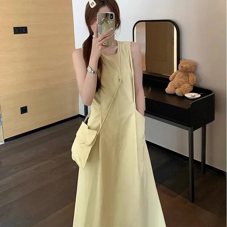 BDGU Sleeveless Dresses Women's Yellow-5