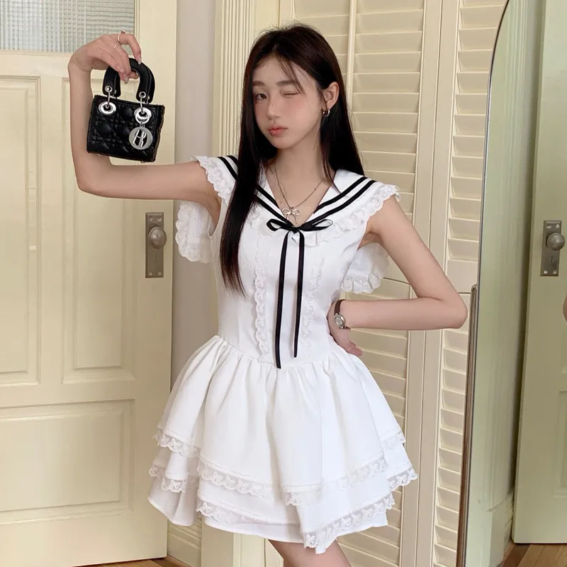 BDGU Short Sleeved Dress Women's White-4