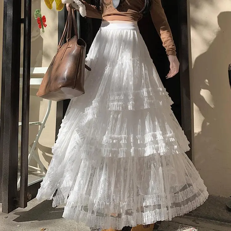 BDGU Casual Long Skirt Women's White-6