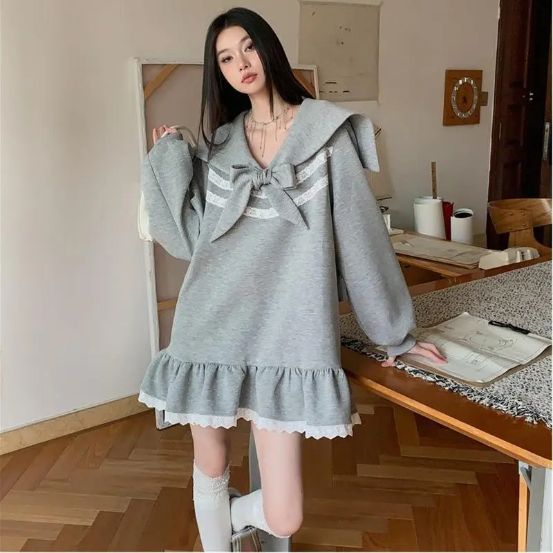 BDGU Long Sleeved Dress Women's Gray-2