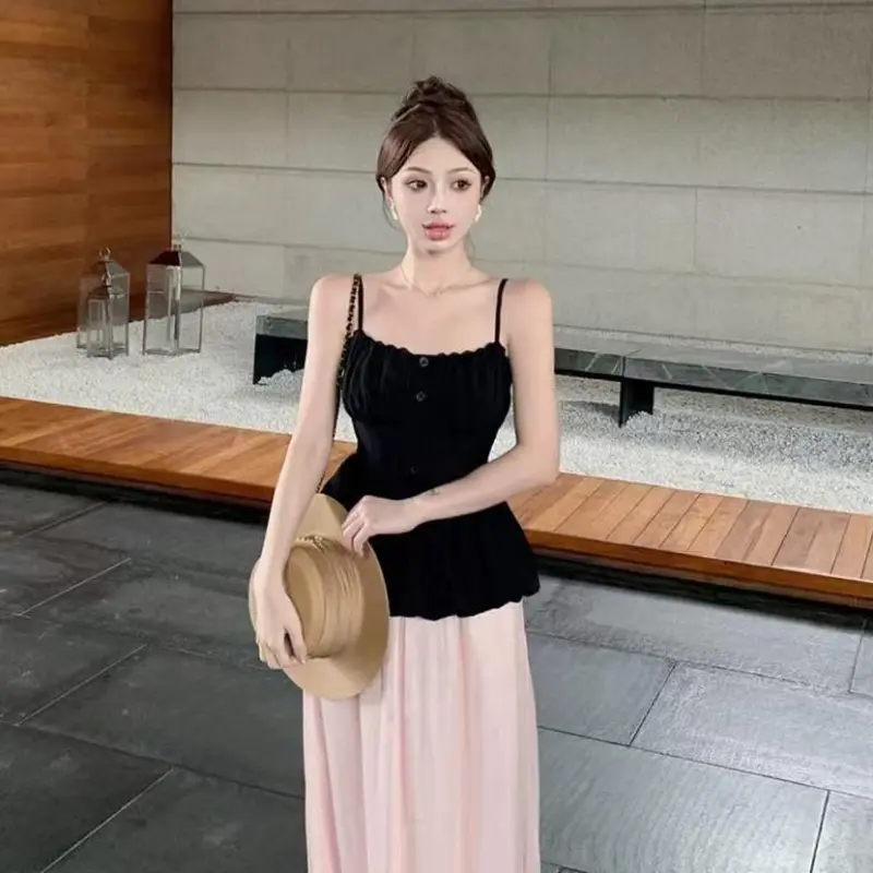 BDGU Skirt Set Women's Black Pink-2