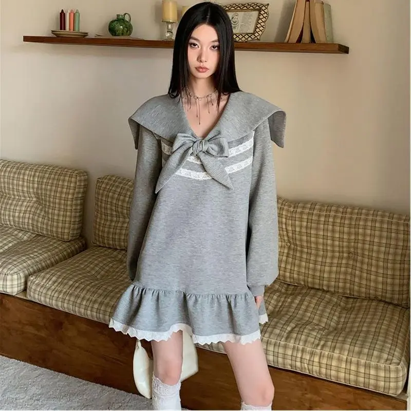 BDGU Long Sleeved Dress Women's Gray-6