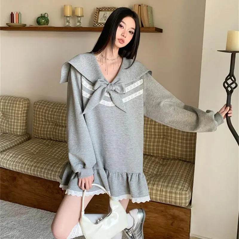 BDGU Long Sleeved Dress Women's Gray-4