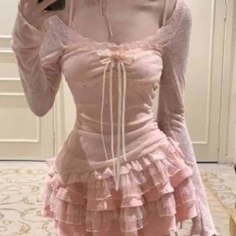 BDGU Long Sleeved Dress Women's Pink-5