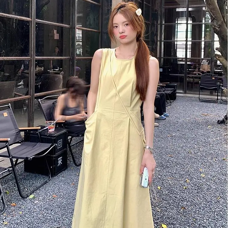 BDGU Sleeveless Dresses Women's Yellow-2