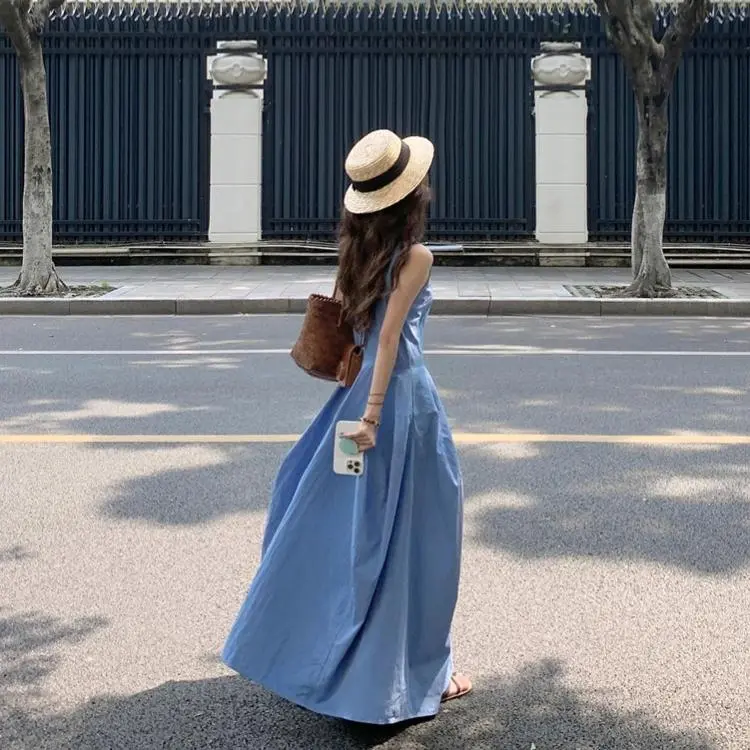 BDGU Sleeveless Dresses Women's Blue-5