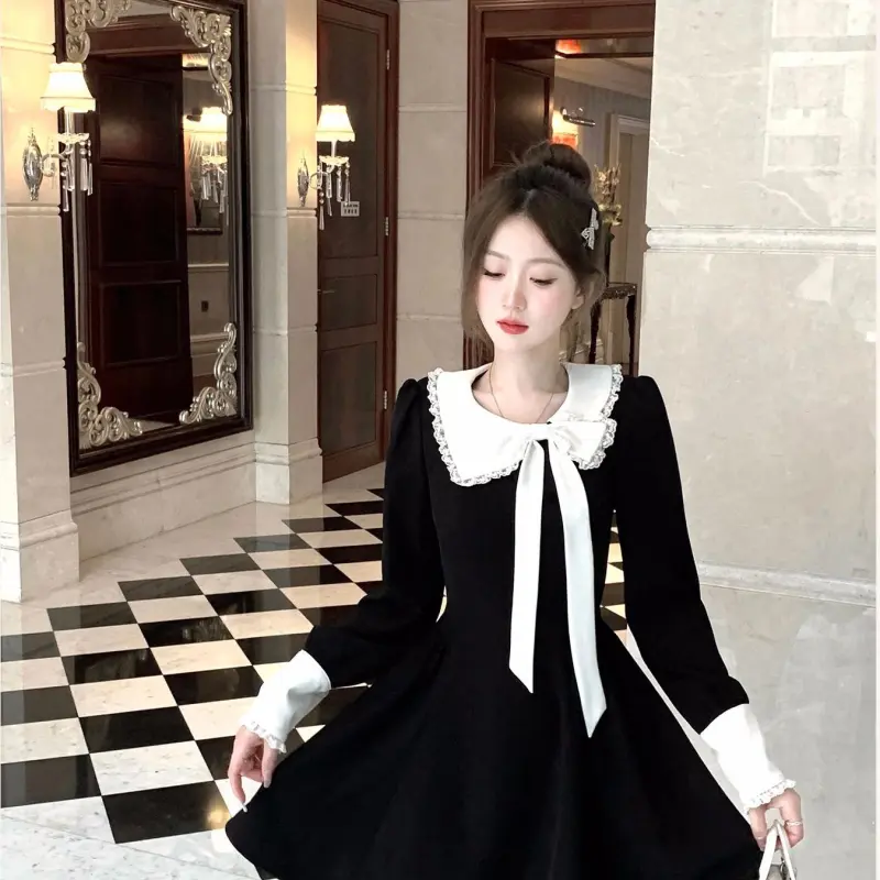BDGU Long Sleeved Dress Women's Black-2