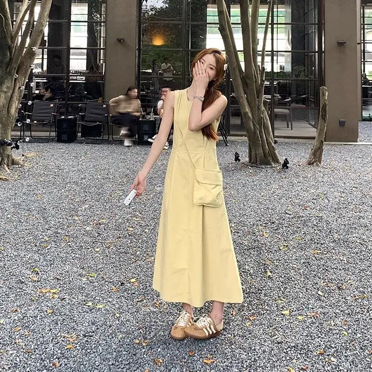 BDGU Sleeveless Dresses Women's Yellow-6
