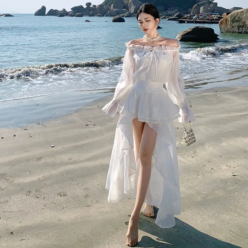 BDGU Long Sleeved Dress Women's White-4