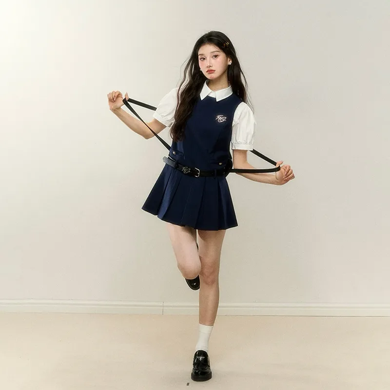 BDGU Skirt Set Women's Navy Blue-5