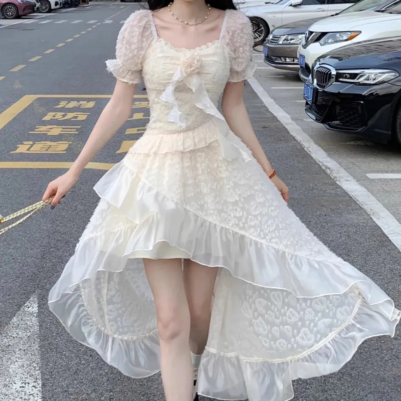 BDGU Short Sleeved Dress Women's White-4