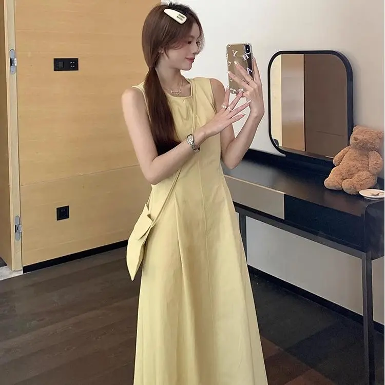 BDGU Sleeveless Dresses Women's Yellow-4