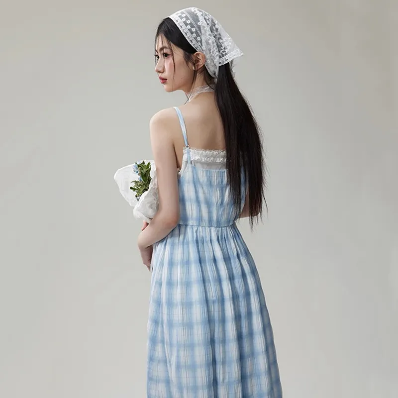 BDGU Slip Dress Women's Light Blue-4