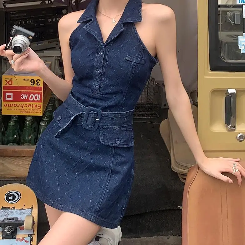 BDGU Sleeveless Dress Women's Blue-2