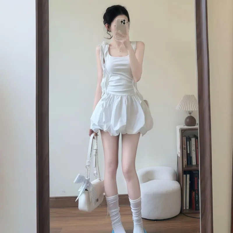 BDGU Sleeveless Dresses Women's White-5