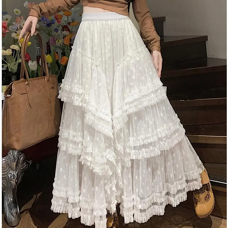 BDGU Casual Long Skirt Women's White-5