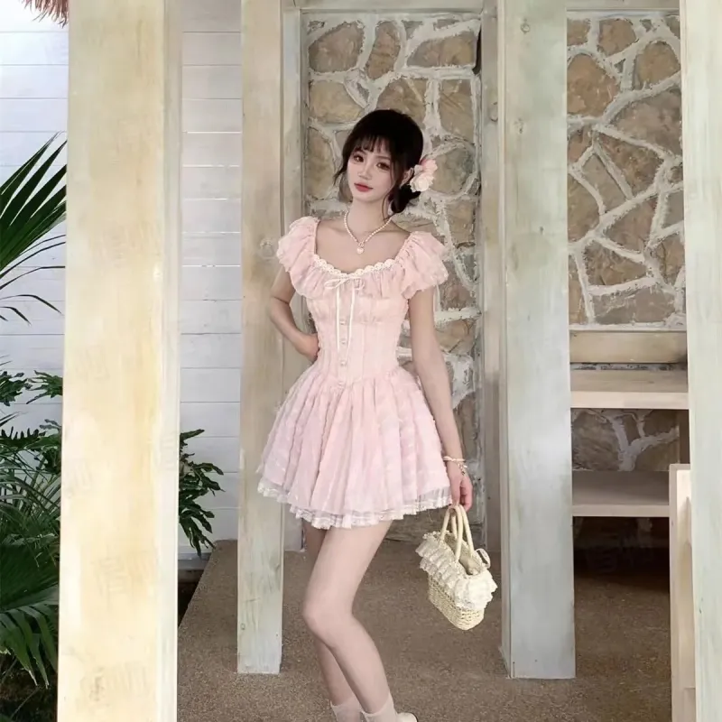 BDGU Slip Dresses Women's Peach Milk Jelly Powder-3