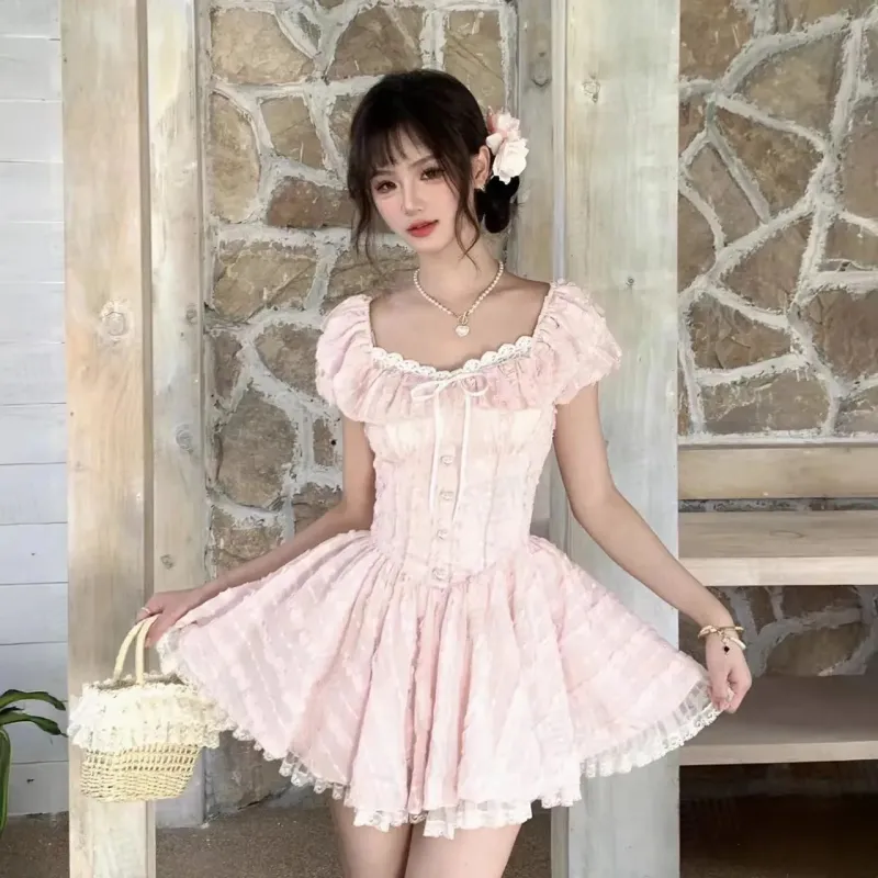 BDGU Slip Dresses Women's Peach Milk Jelly Powder-2
