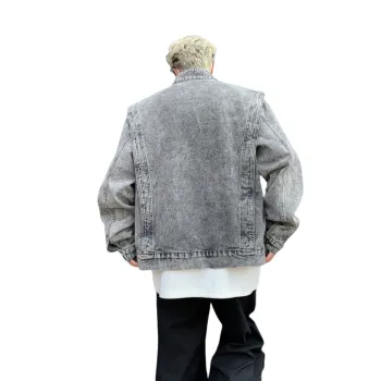COMXZ Denim Jackets Unisex Gray