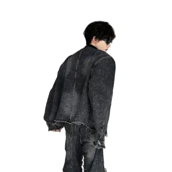 COMXZ Denim Jacket Unisex Black Gray Color