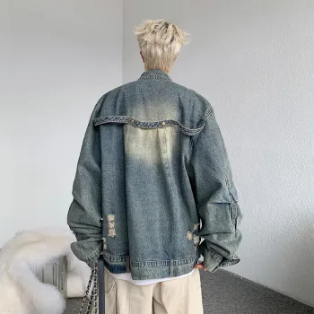 COMXZ Denim Jackets Unisex Blue