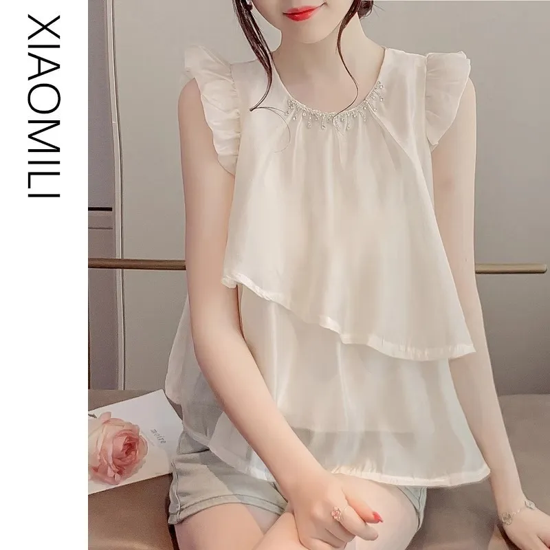 ARIADNAW STUDIO Chiffon Shirt Women's Apricot-2