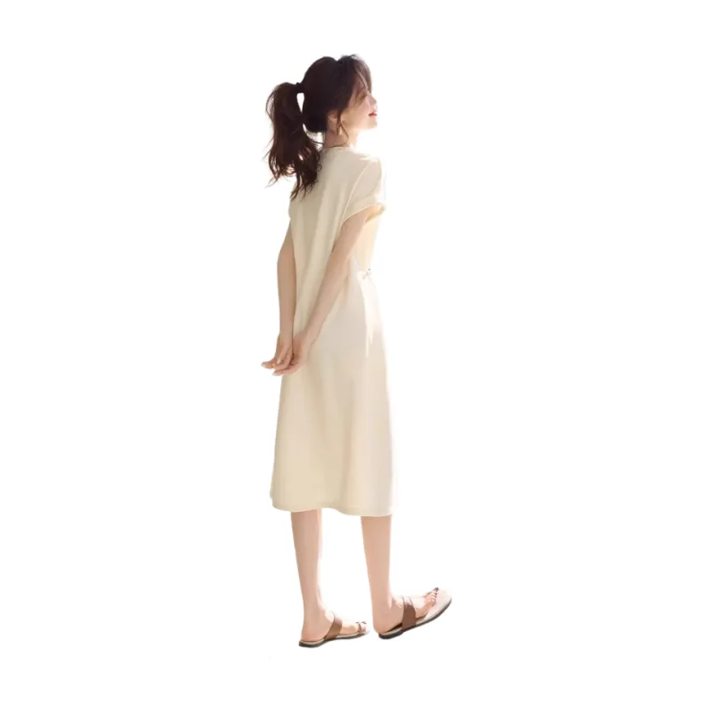ARIADNAW STUDIO Short Sleeved Dress Women's Apricot-1