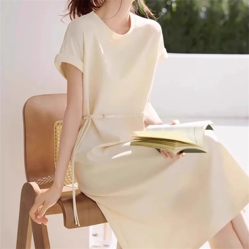 ARIADNAW STUDIO Short Sleeved Dress Women's Apricot-5