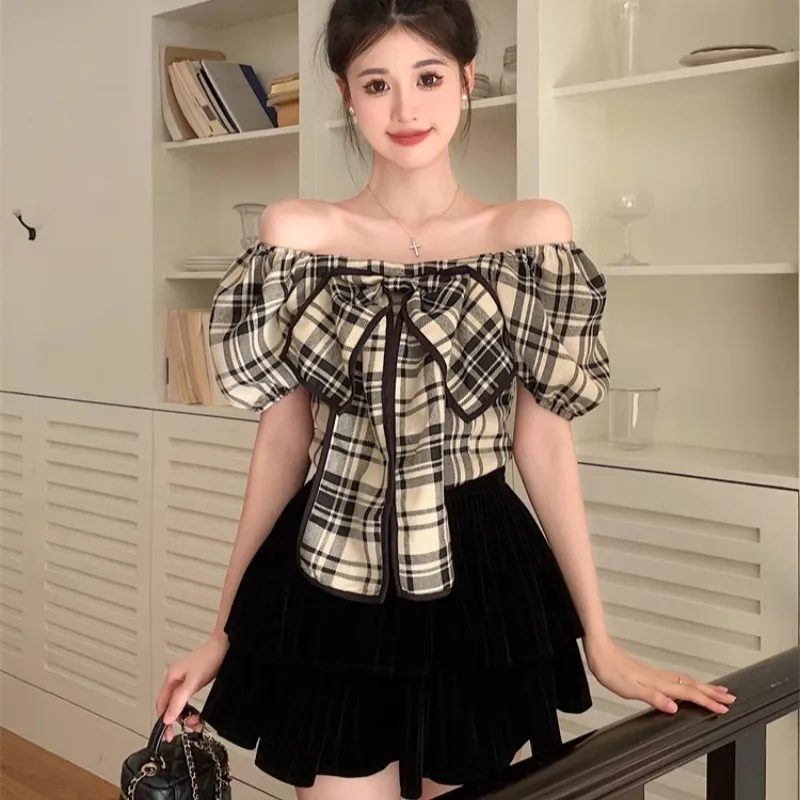 ARIADNAW STUDIO Shirt Women's Black Plaid-2