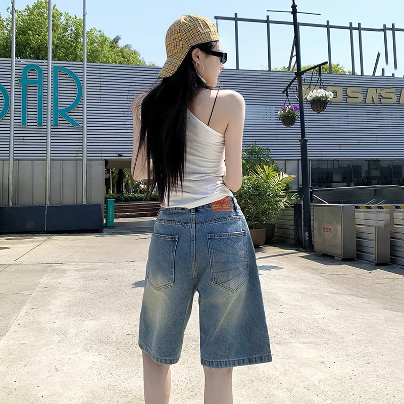 ARIADNAW STUDIO Denim Shorts Women's Vintage Blue-6
