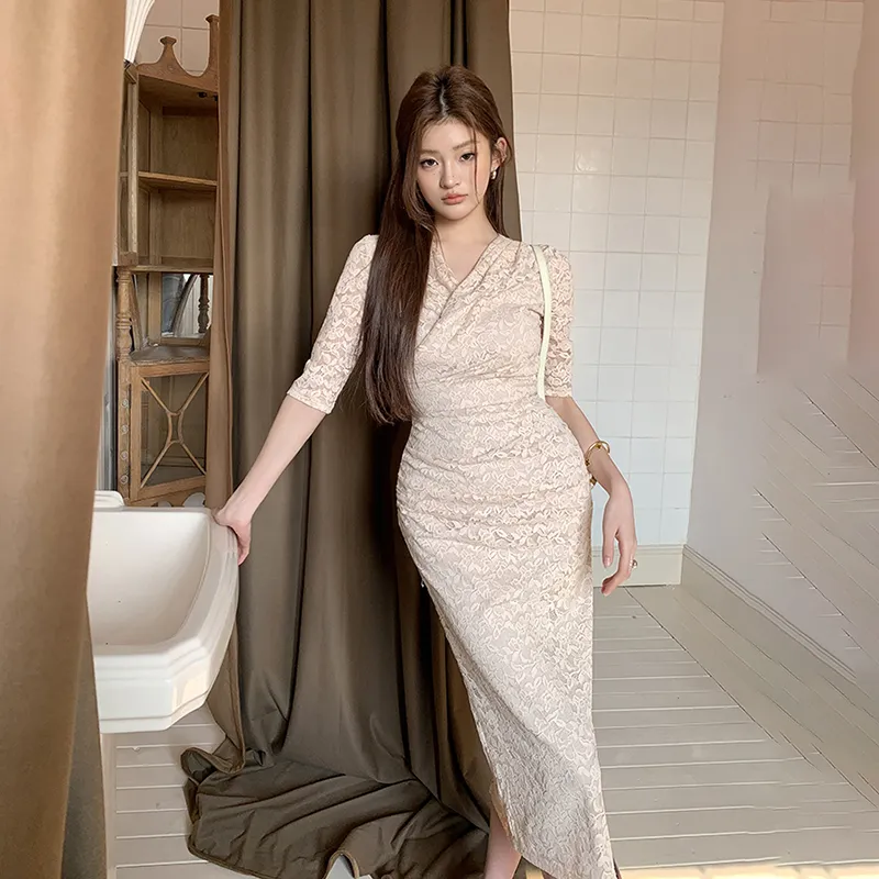 ARIADNAW STUDIO Long Sleeved Dresses Women's Apricot-7
