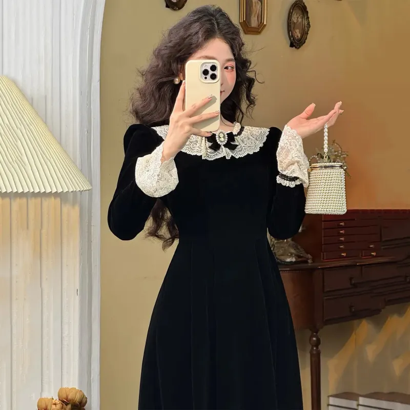 ARIADNAW STUDIO Long Sleeved Dresses Women's Black-3
