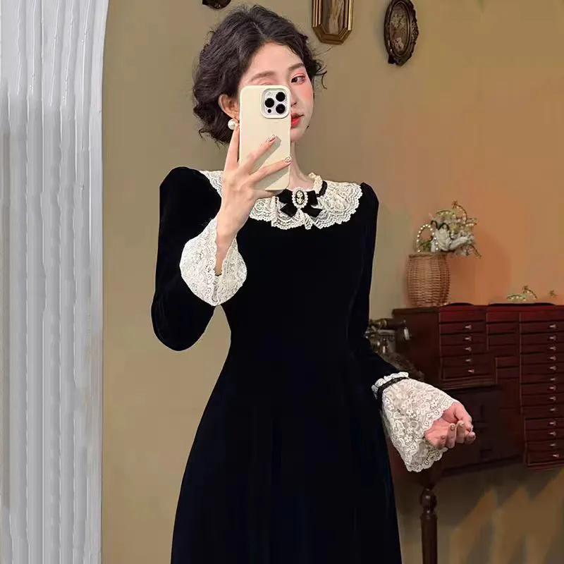 ARIADNAW STUDIO Long Sleeved Dresses Women's Black-4
