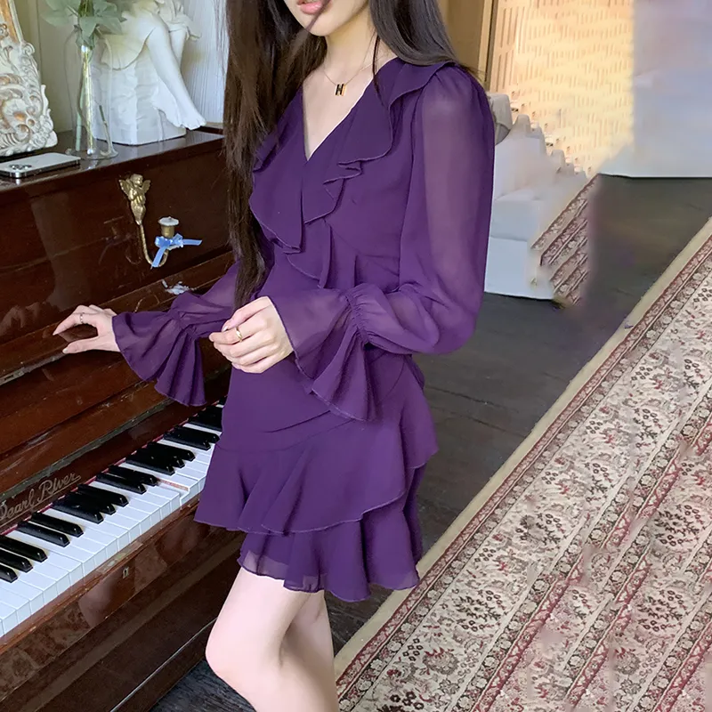 ARIADNAW STUDIO Long Sleeved Dresses Women's Purple-3