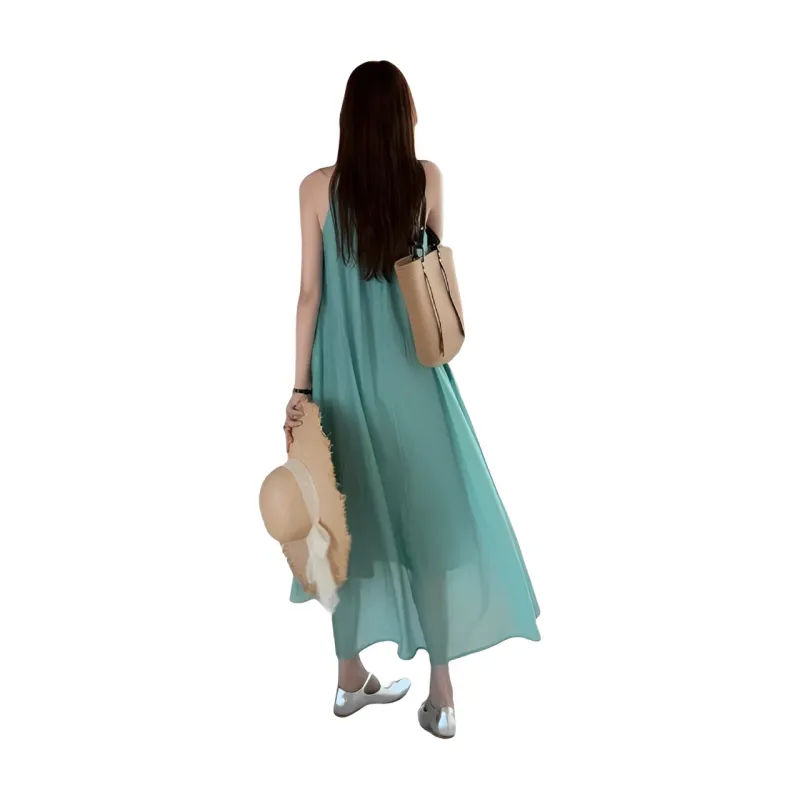ARIADNAW STUDIO Slip Dresses Women's Cyan-1