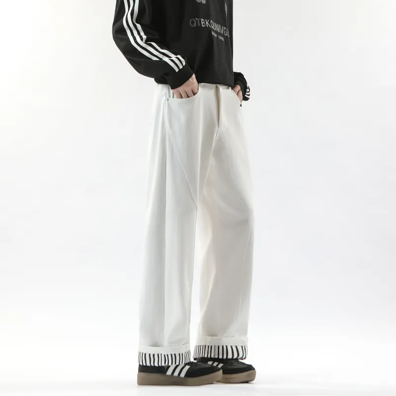 FAKE VINTAGE Casual Pants Unisex White-4