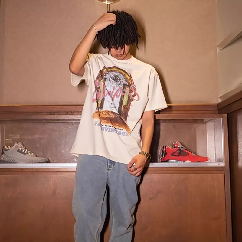 FAKE VINTAGE T Shirts Unisex Apricot-4