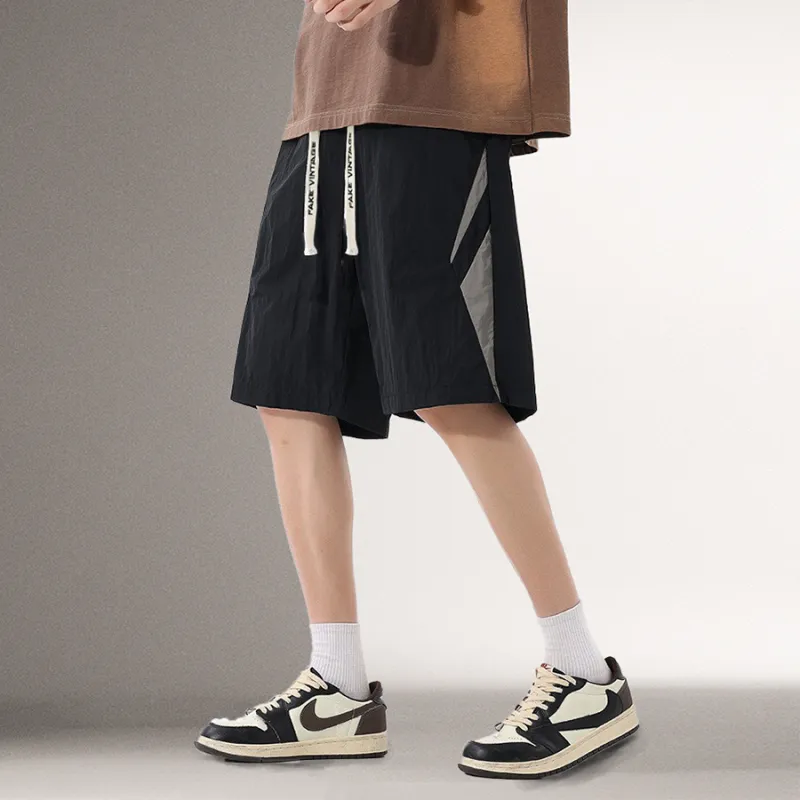 FAKE VINTAGE Summer Casual Shorts Unisex Black-3
