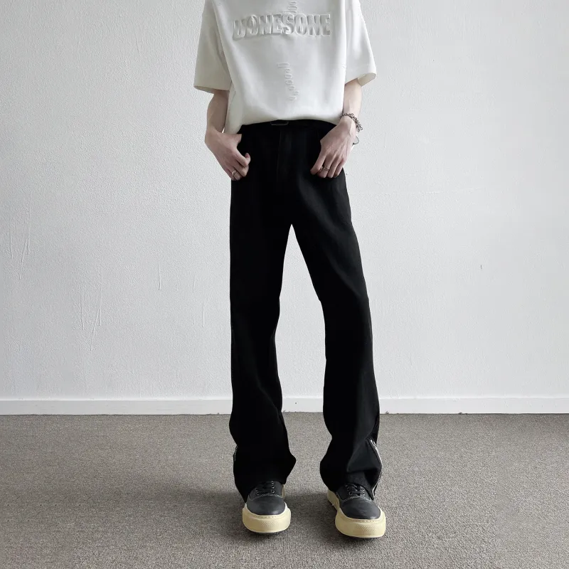 FAKE VINTAGE Casual Pants Unisex Black-1