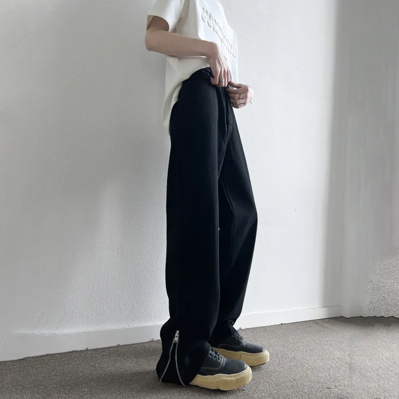 FAKE VINTAGE Casual Pants Unisex Black-3
