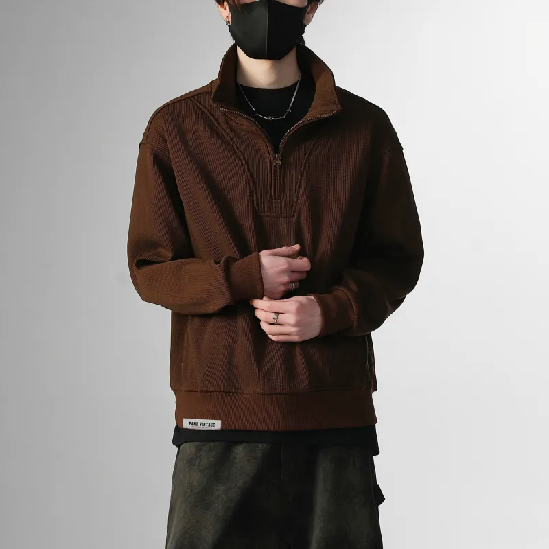 FAKE VINTAGE Sweatshirt Unisex Coffee-2