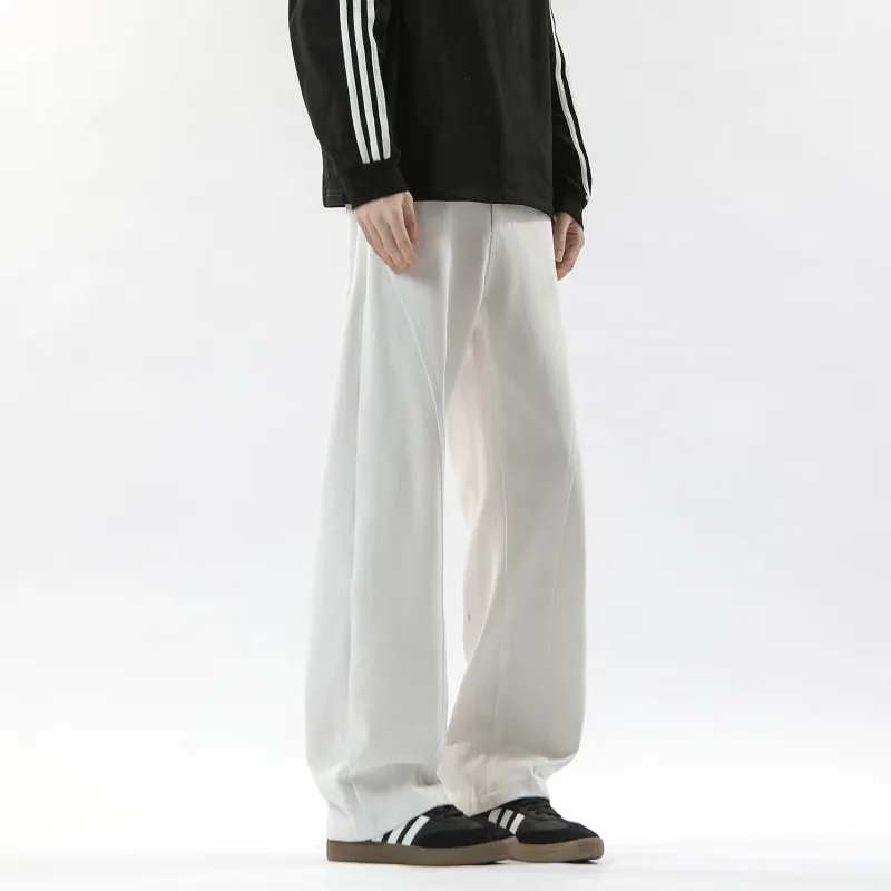 FAKE VINTAGE Casual Pants Unisex White-3