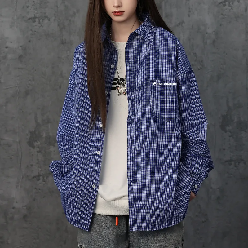 FAKE VINTAGE Shirts Unisex Blue-3