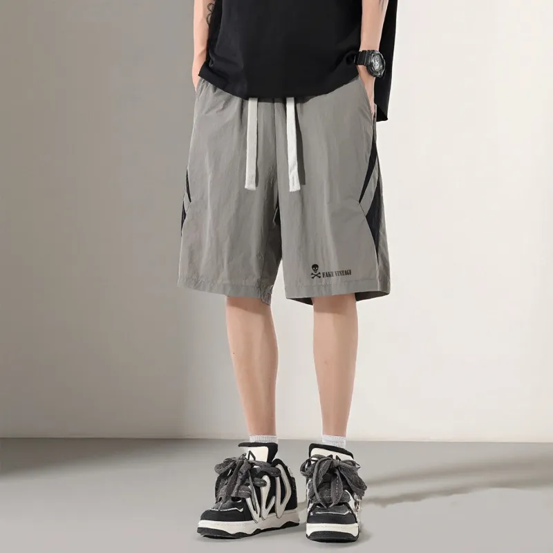 FAKE VINTAGE Summer Casual Shorts Unisex Black-15