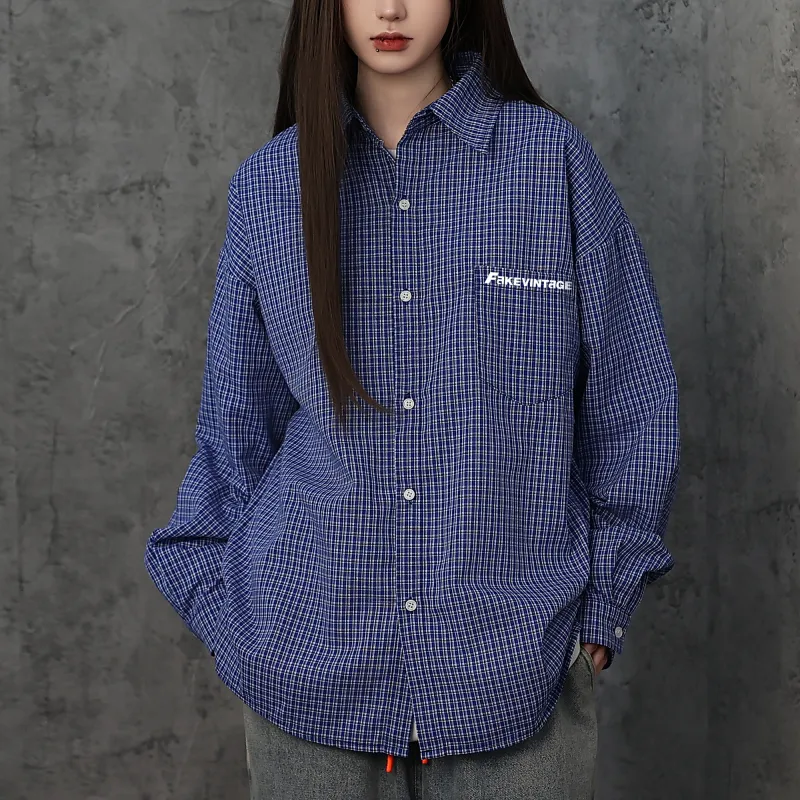 FAKE VINTAGE Shirts Unisex Blue-5